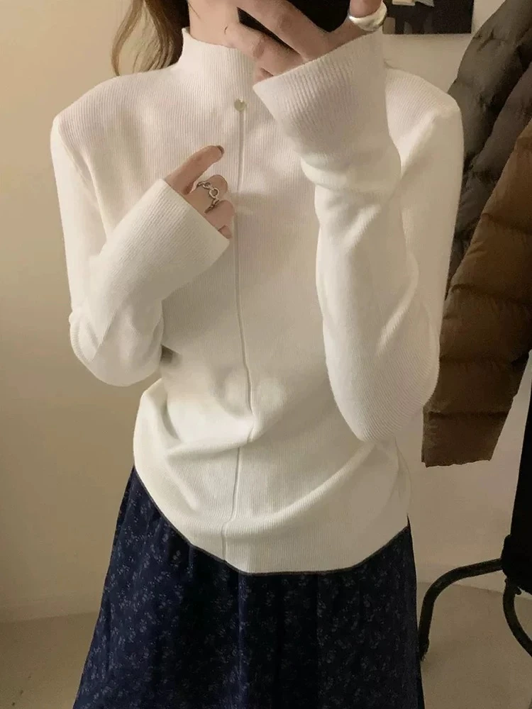 【婷婷专属】高领堆堆针织修身洋气打底内搭毛衣602