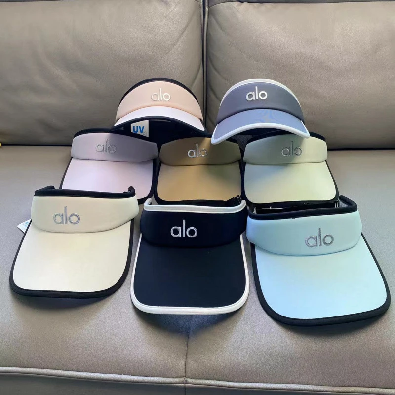 alo字母空顶防晒遮阳帽男女夏季情侣款户外运动帽子女秋冬跑步