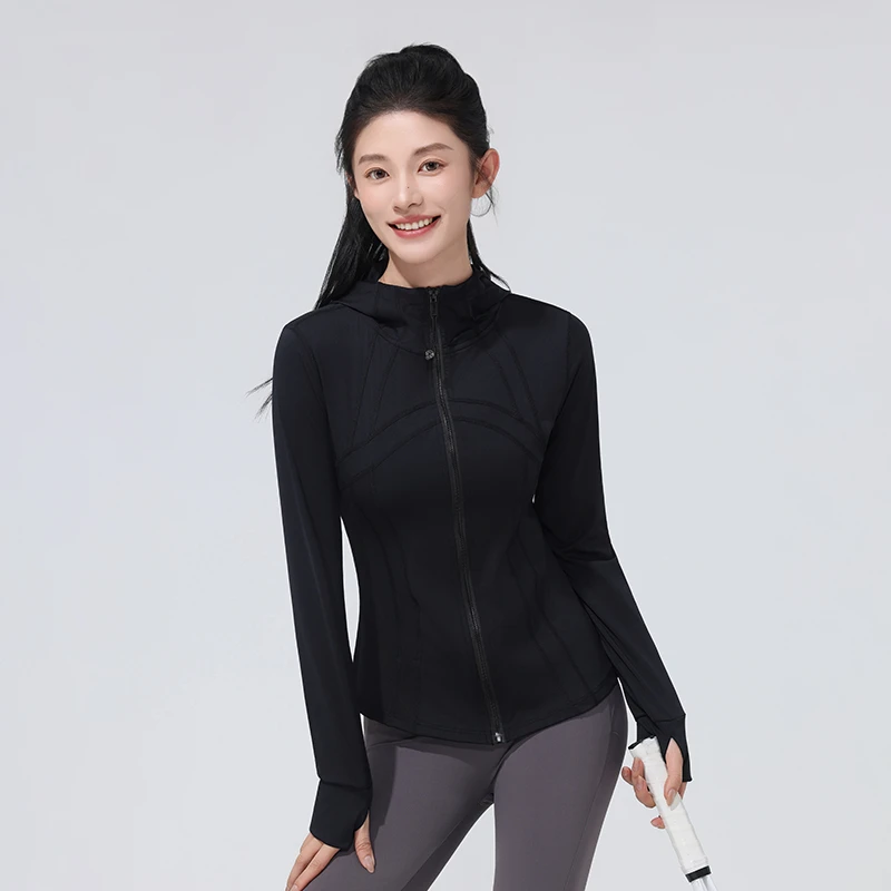 防晒衣女2025新款瑜伽服收腰修身显瘦户外立领防紫外线外套防晒服