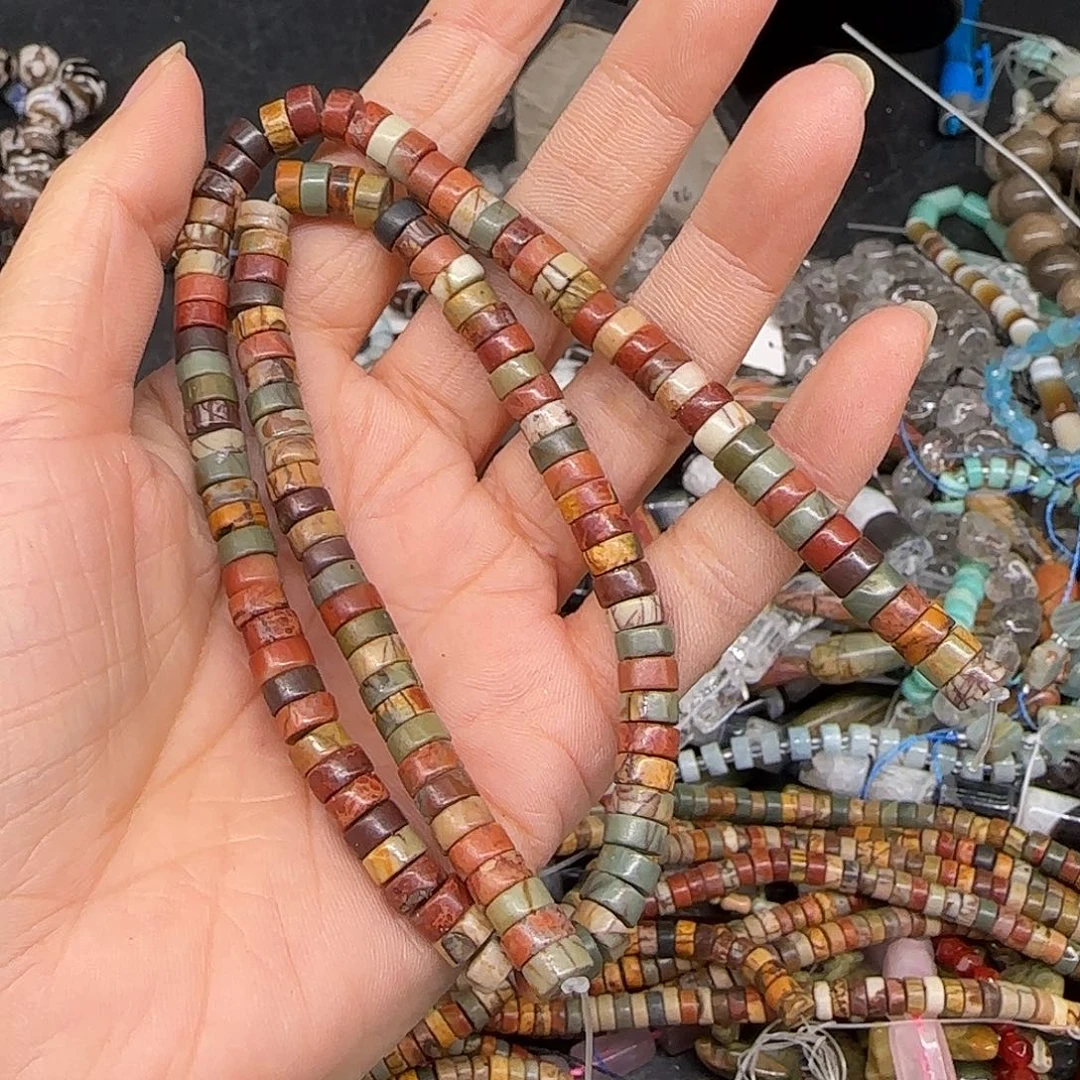 玛瑙/玉髓合金珠宝半成品毕加索6mm一条