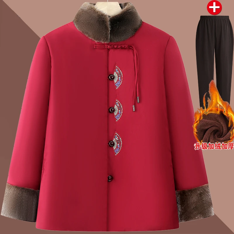 中老年人棉服女妈妈冬装棉衣外套奶奶棉袄60岁70老太太新中式唐装