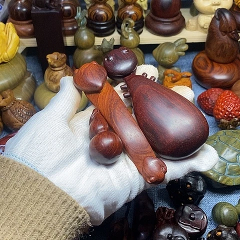 圆***5小叶紫檀如意琵琶小葫芦