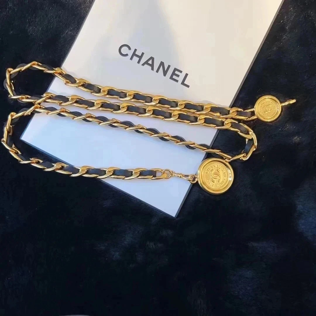 95新 Chanel/香奈儿 Chanel vintage香奈儿中古皮穿腰链