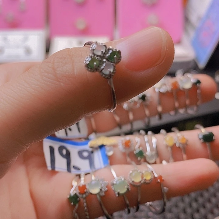 翡翠戒指银S925镶嵌?****菜