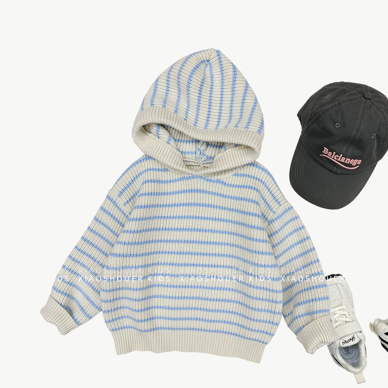 【小首尔】现货-男童韩版气质连帽秋季百搭宽松毛衣HCXZ3542