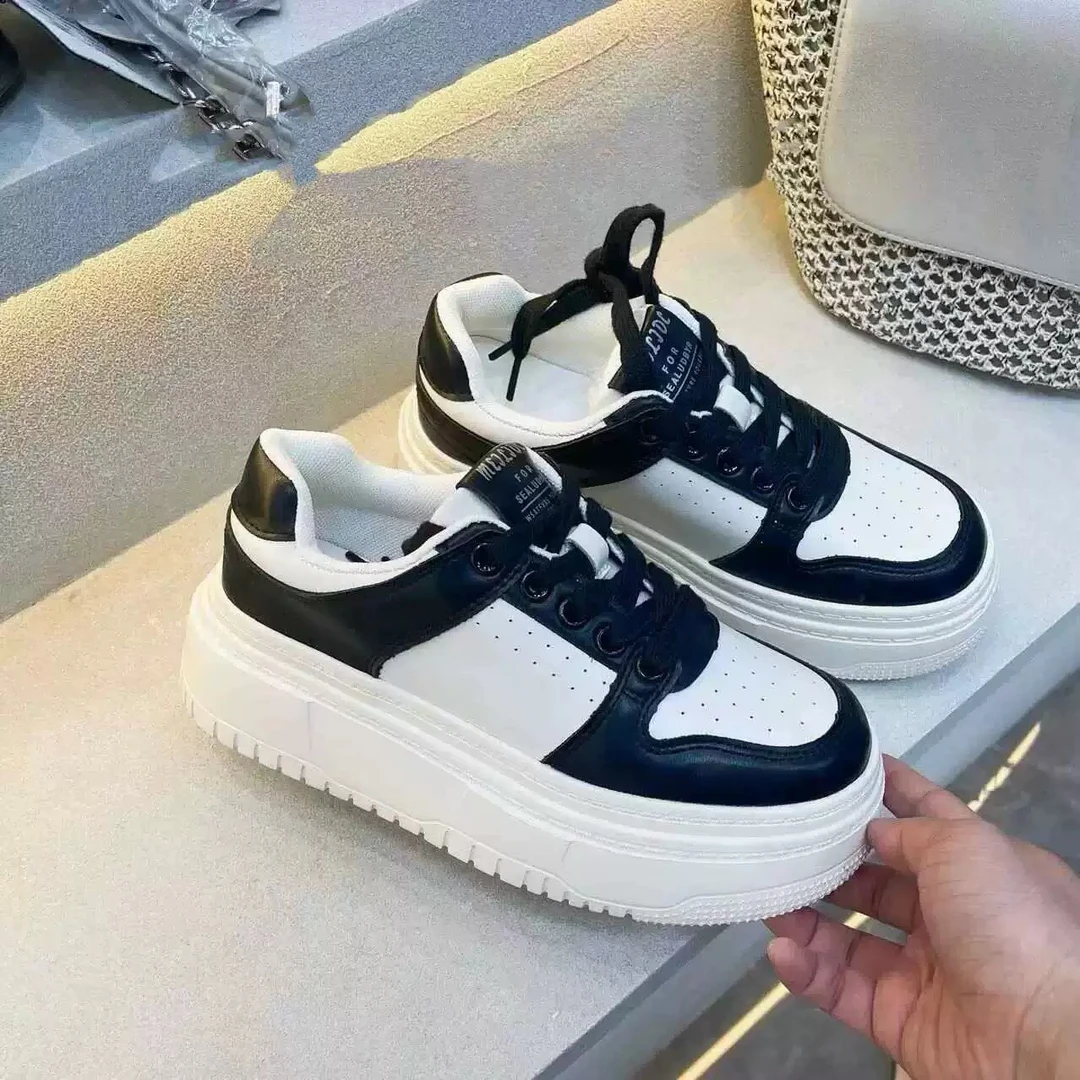 胡2025春季新款小白鞋女厚底增高板鞋百搭休闲运动潮鞋1003时尚