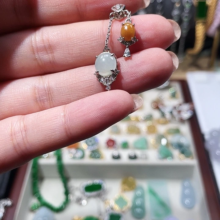 翡翠银S925镶嵌颈饰