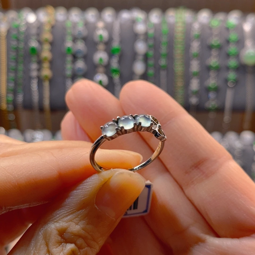 颈饰银S925镶嵌翡翠翡翠戒指