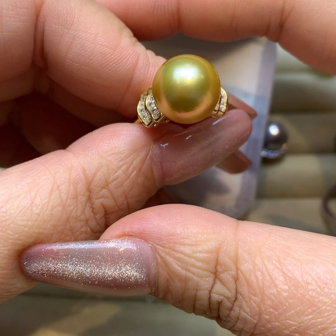 银S925镶嵌戒指海水珍珠