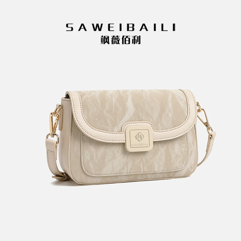 SAWEIBAILI轻熟风压花小方包单肩斜挎女包精致时尚百搭-8111