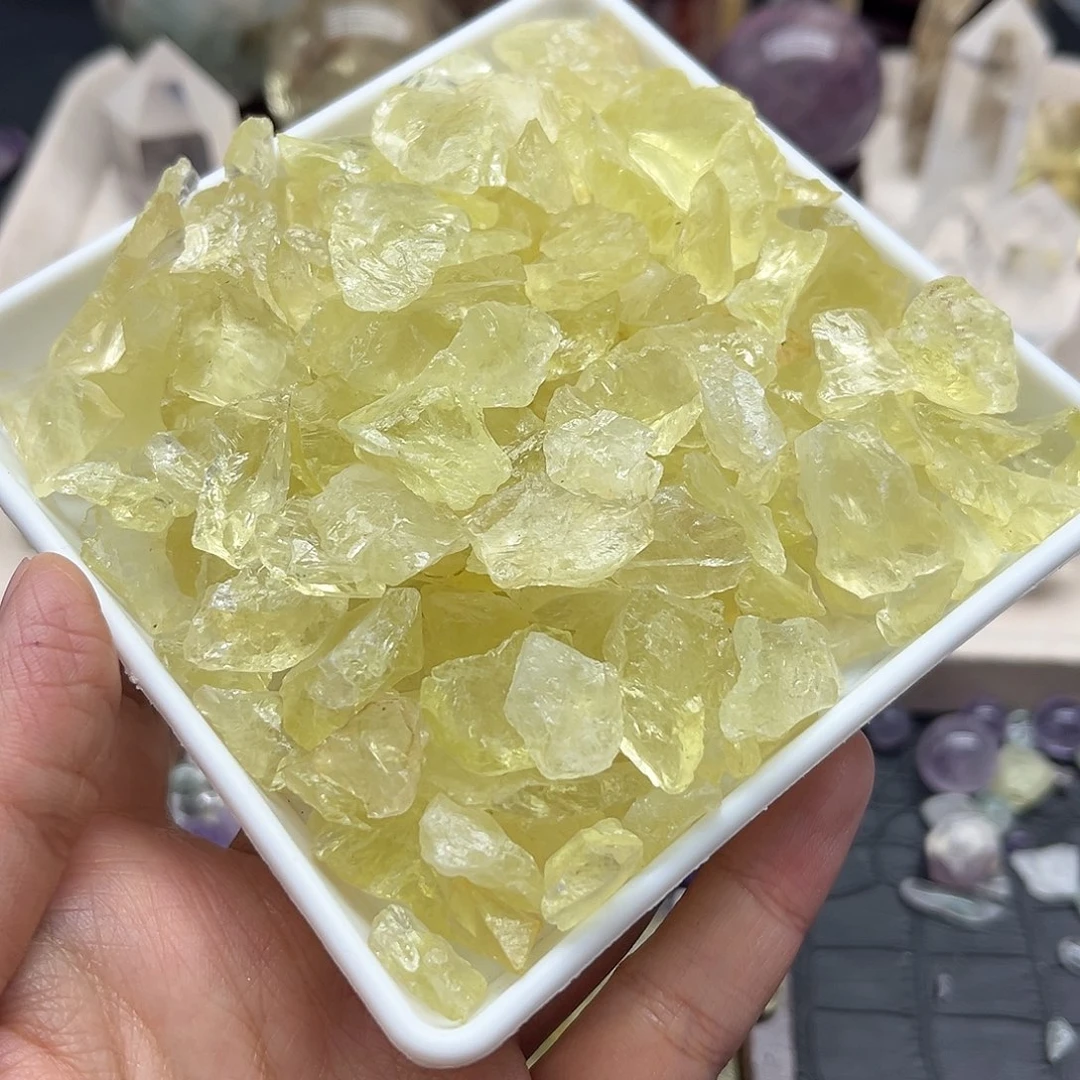 珠宝半成品水晶未镶嵌22黄水晶碎石块