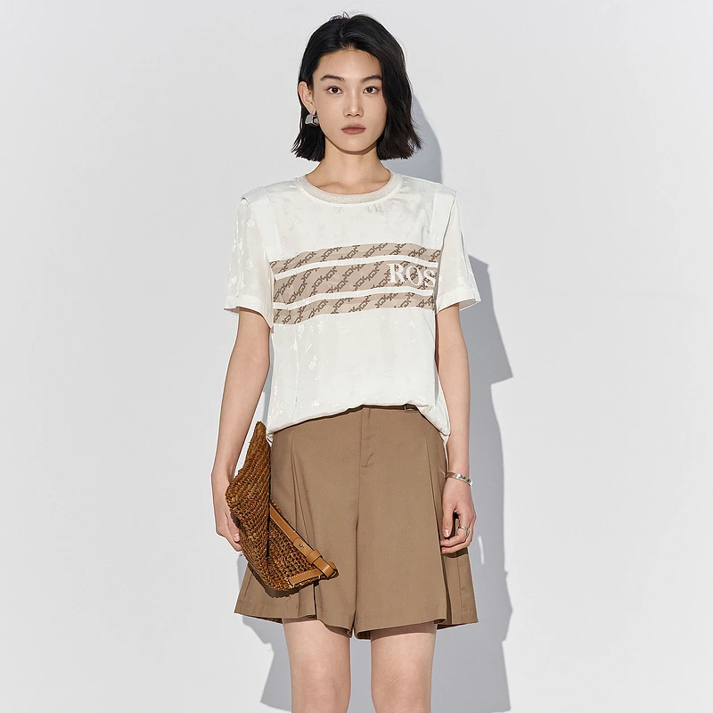 XG雪歌夏季薄款XK221011A751  T恤套头凉感上衣印花宽松