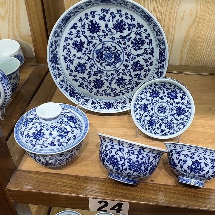 涛****青花缠枝莲5件套茶具