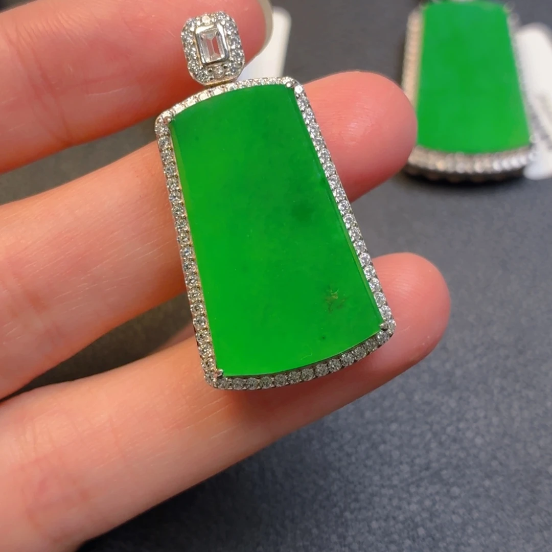 翡翠银S925镶嵌吊坠(不含链)