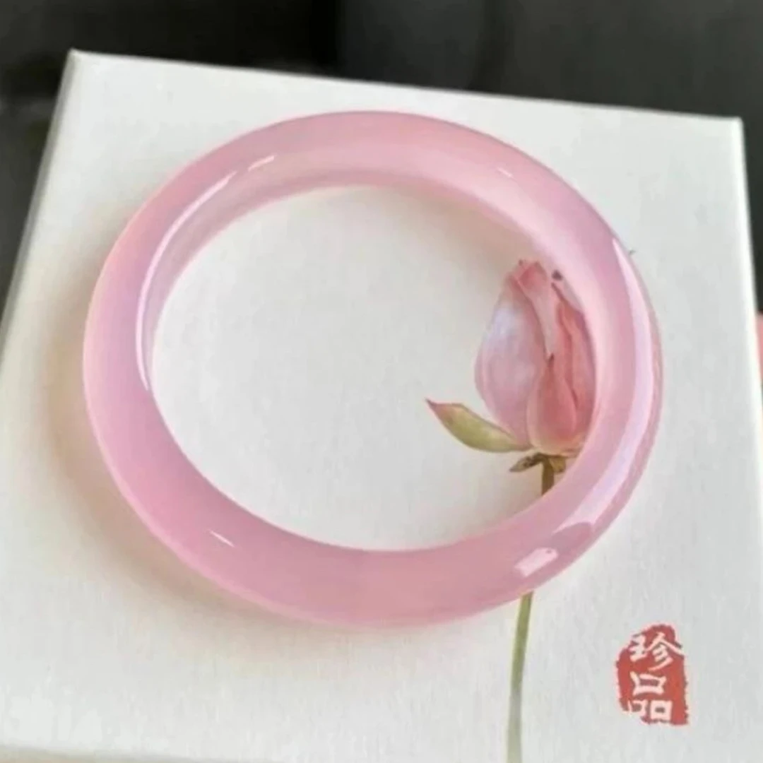 S-1103 粉玉髓乌龙蜜桃手镯