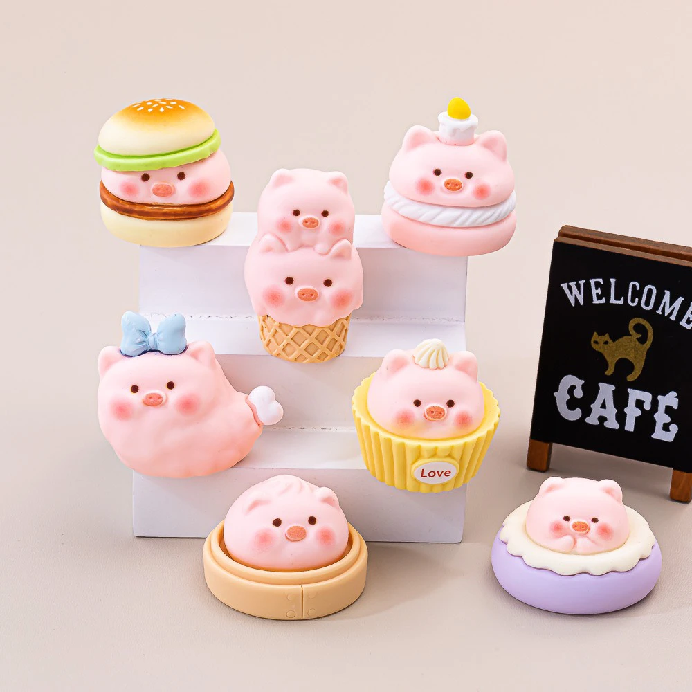 【许愿】新款手感漆食玩猪猪可爱潮玩diy桌面摆件钥匙扣挂件