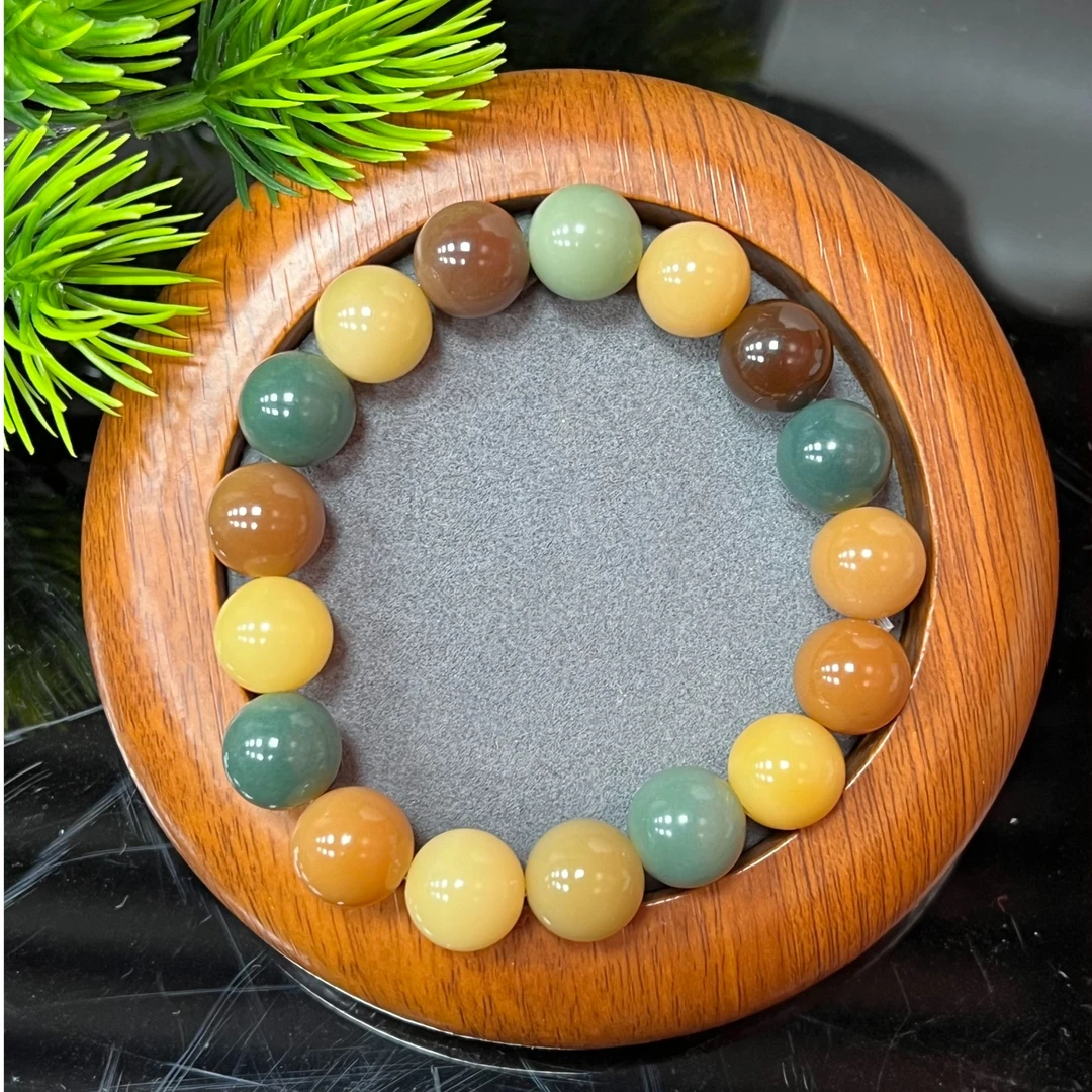 A5260天然珠宝-七彩多宝菩提手串-卡12左右