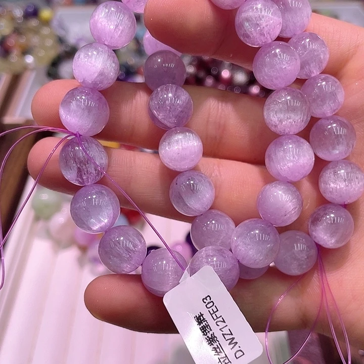 紫锂辉锂辉石未镶嵌紫锂辉手串 多样性发其一