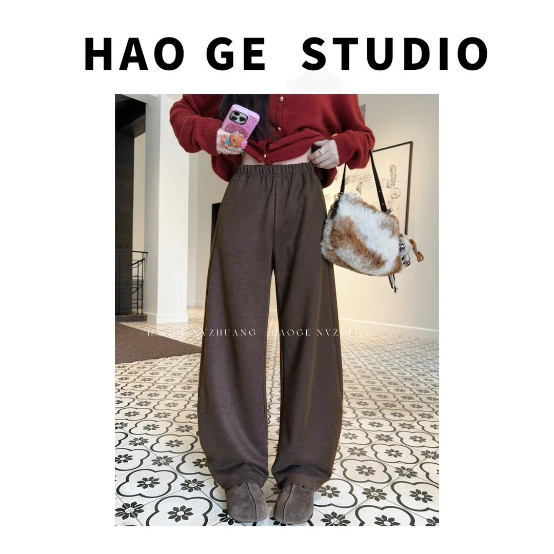 弯刀裤HGQ5XXK3635A休闲裤预显瘦高腰时尚宽松秋冬百搭