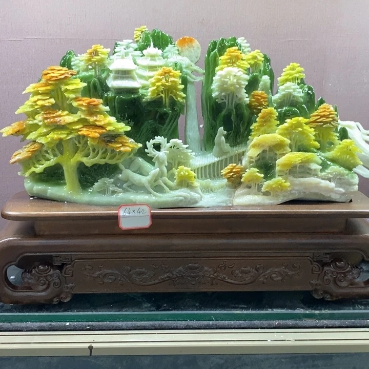 瑞***红石材中式家居装饰摆件