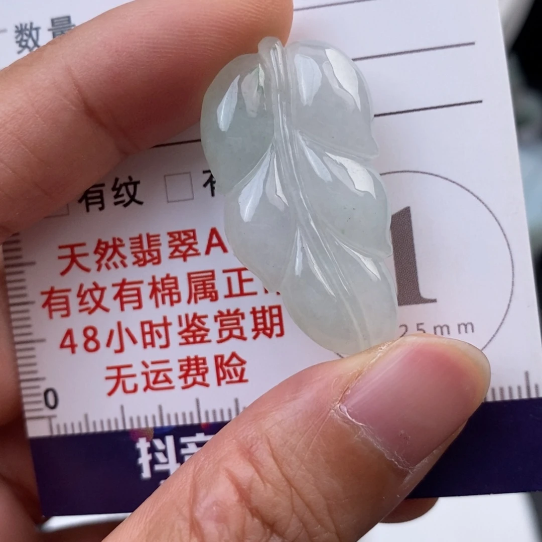 翡翠未镶嵌颈饰叶子