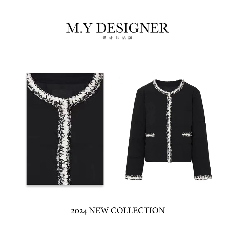 M.Y 媛总【羽绒服/90%白鹅绒】小香风休闲百搭显瘦设计师90002