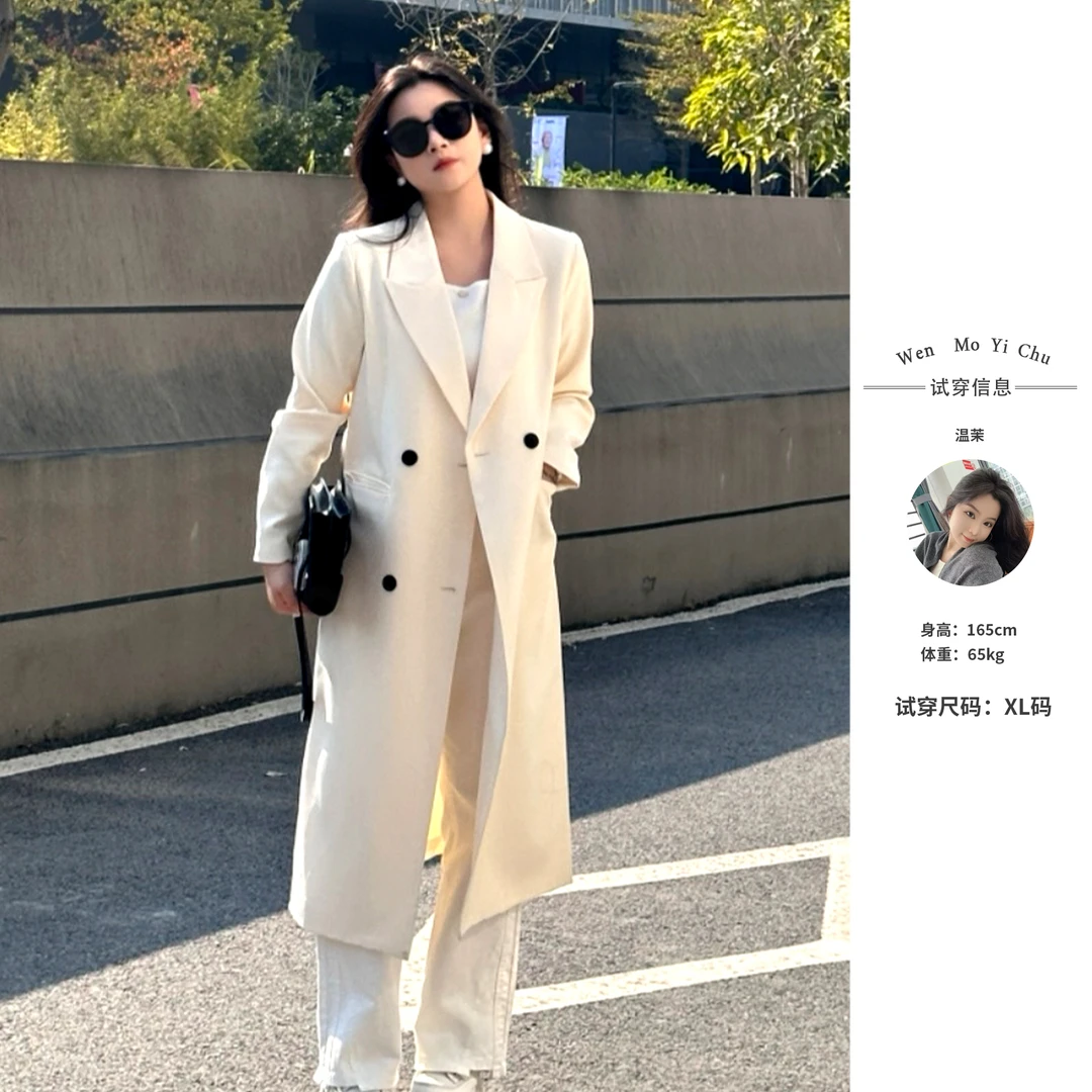 【温茉】春季新款气质休闲百搭时尚西装韩版设计感大衣外套-122056