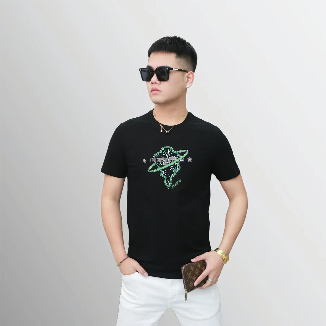 【KAER】夏季新品时尚短袖T恤圆领男士高端时尚欧货男装休闲合体