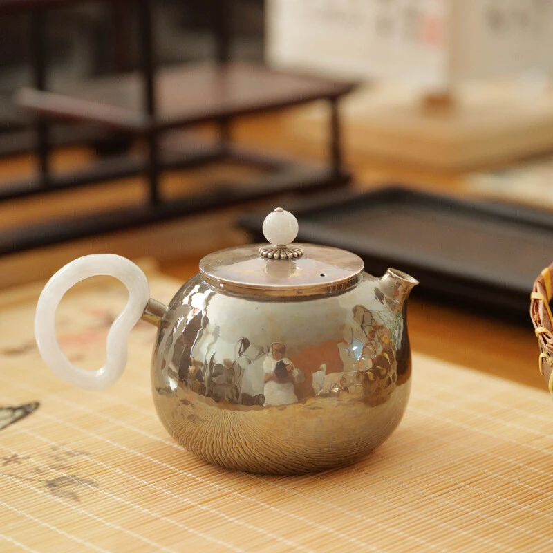 古悦悦翠系列 爱心紫皮 纯手工錾刻 小容量家用复古泡茶壶约230CC