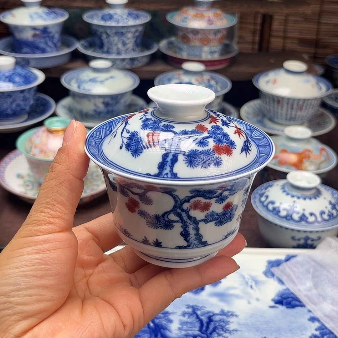 景德镇陶瓷二才盖碗