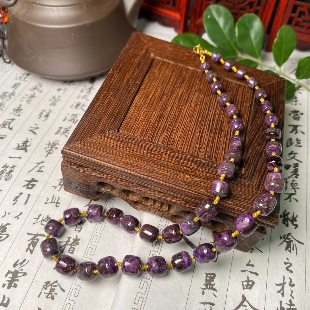 南非老矿料苏纪石舒俱来枣珠项链 多样性发一 S948 宽5-8m+重36g+