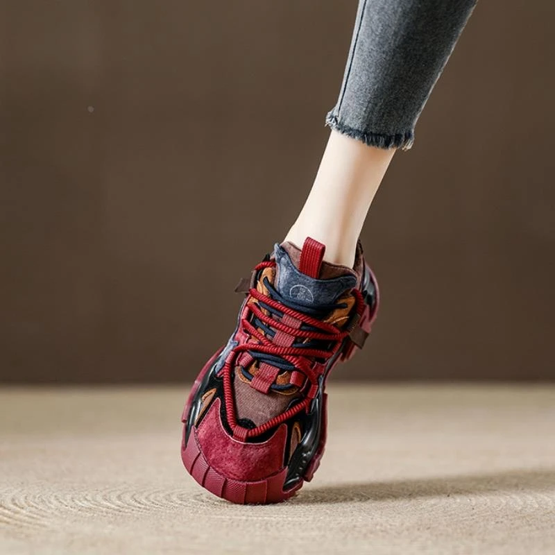 西班牙小众品牌超软！厚底鞋增高红色老爹鞋女鞋运动鞋老爹鞋潮款