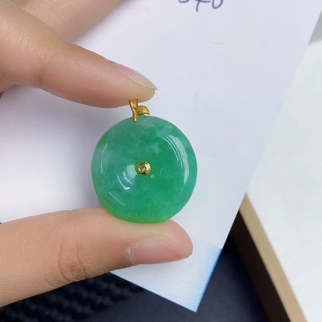 翡翠颈饰18K金镶嵌34678