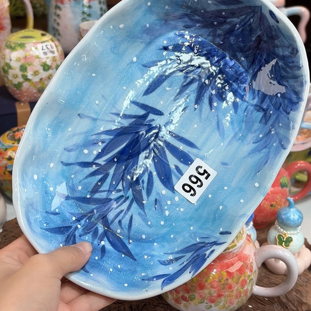 景德镇手绘高温釉下彩陶瓷茶具