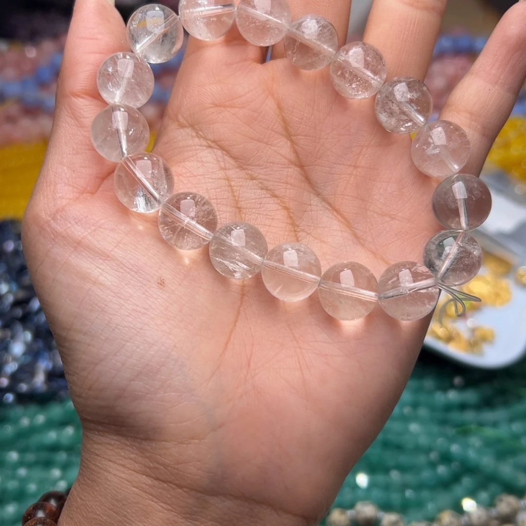 玛瑙/玉髓合金珠宝半成品I392，白水手串一个