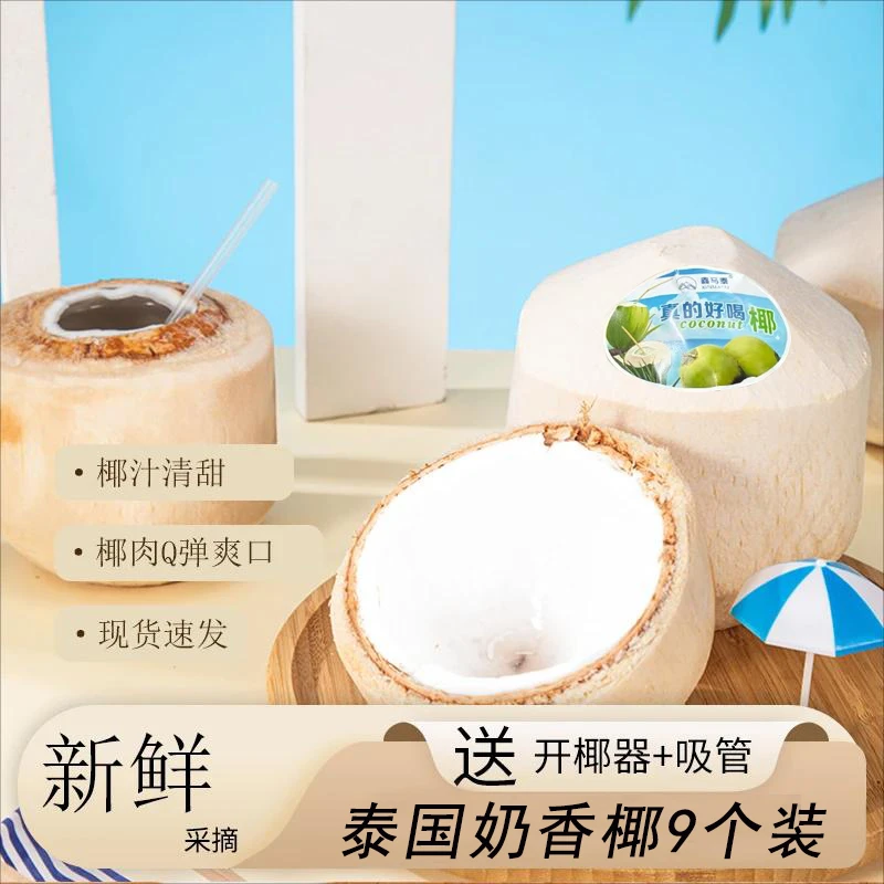 泰国进口香水奶香椰新鲜椰子9个装大果进口孕妇新鲜水果原箱发货