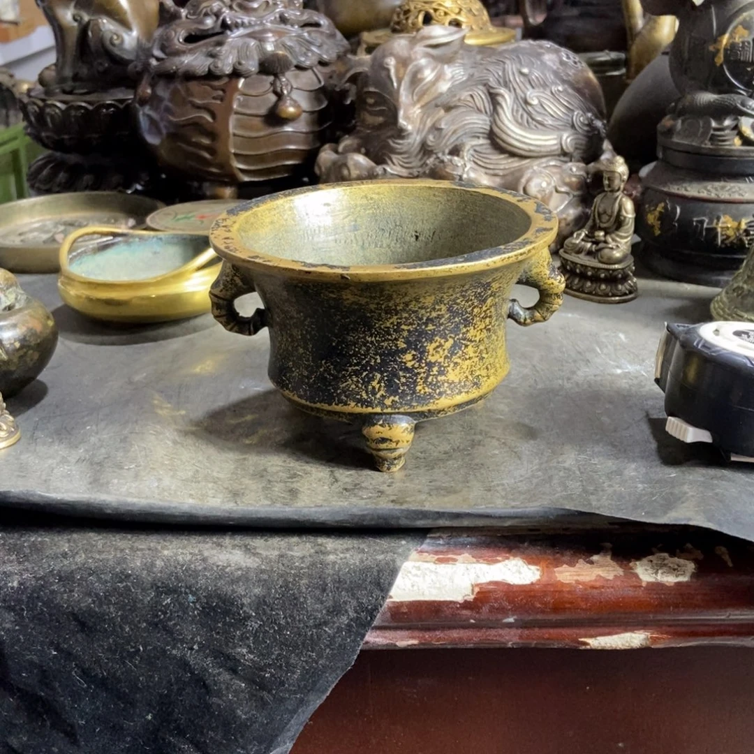 亮***铜器工艺品摆件香炉摆件