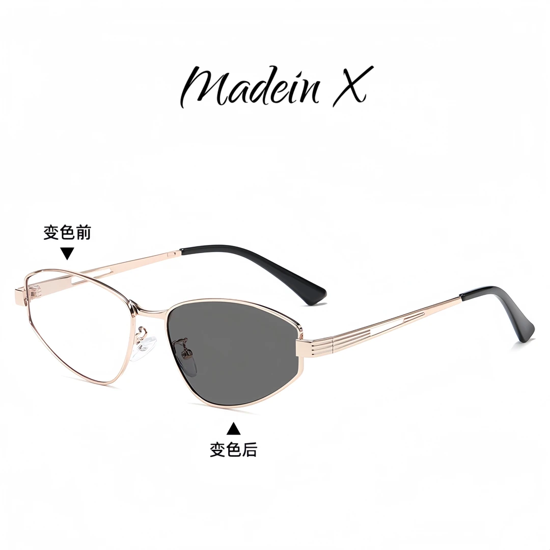 Madein X变色镜可调松紧猫眼墨镜太阳镜潮流街拍防紫外线遮阳镜