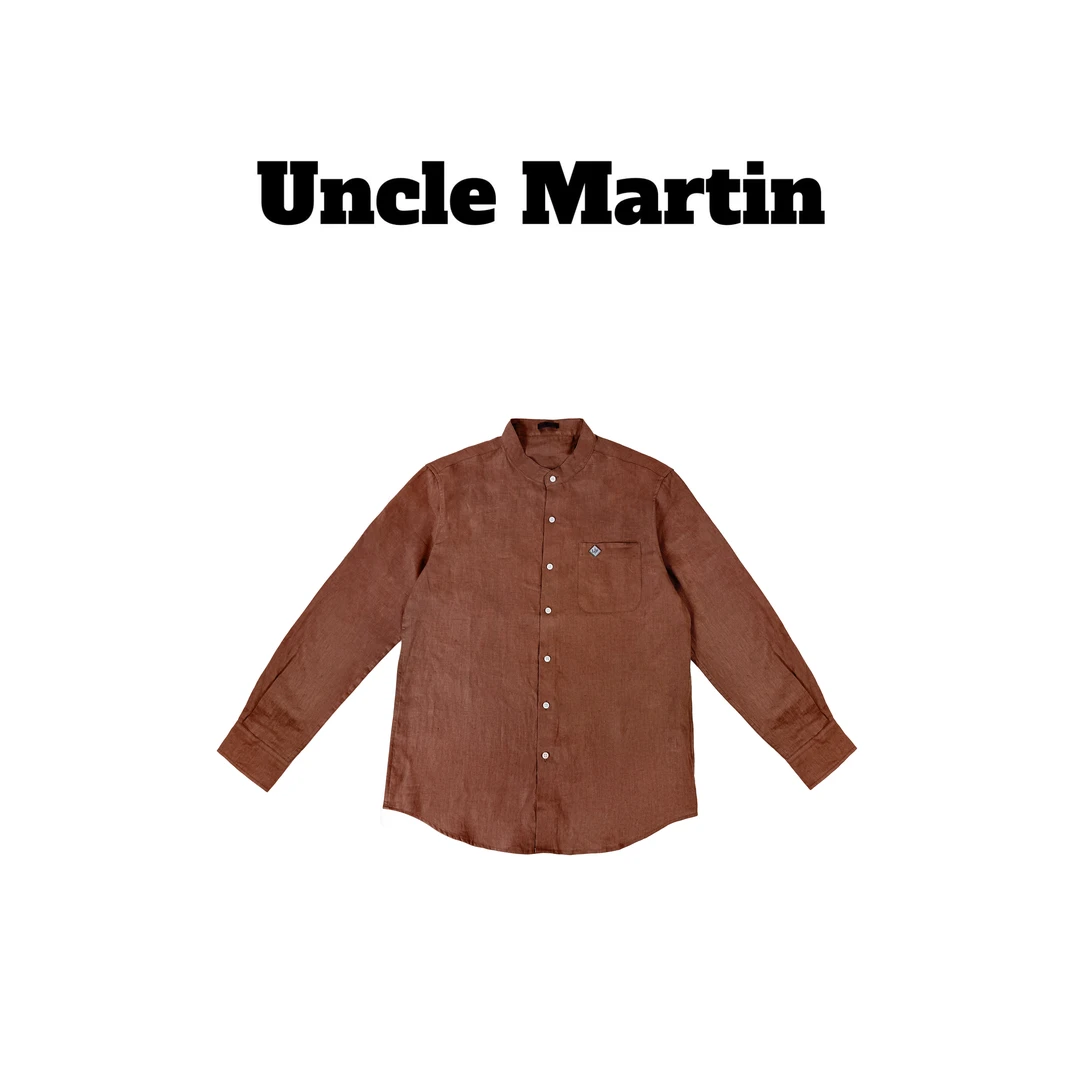 马丁叔叔 25夏季新款亚麻衬衫时尚休闲舒适衬衫 348-5
