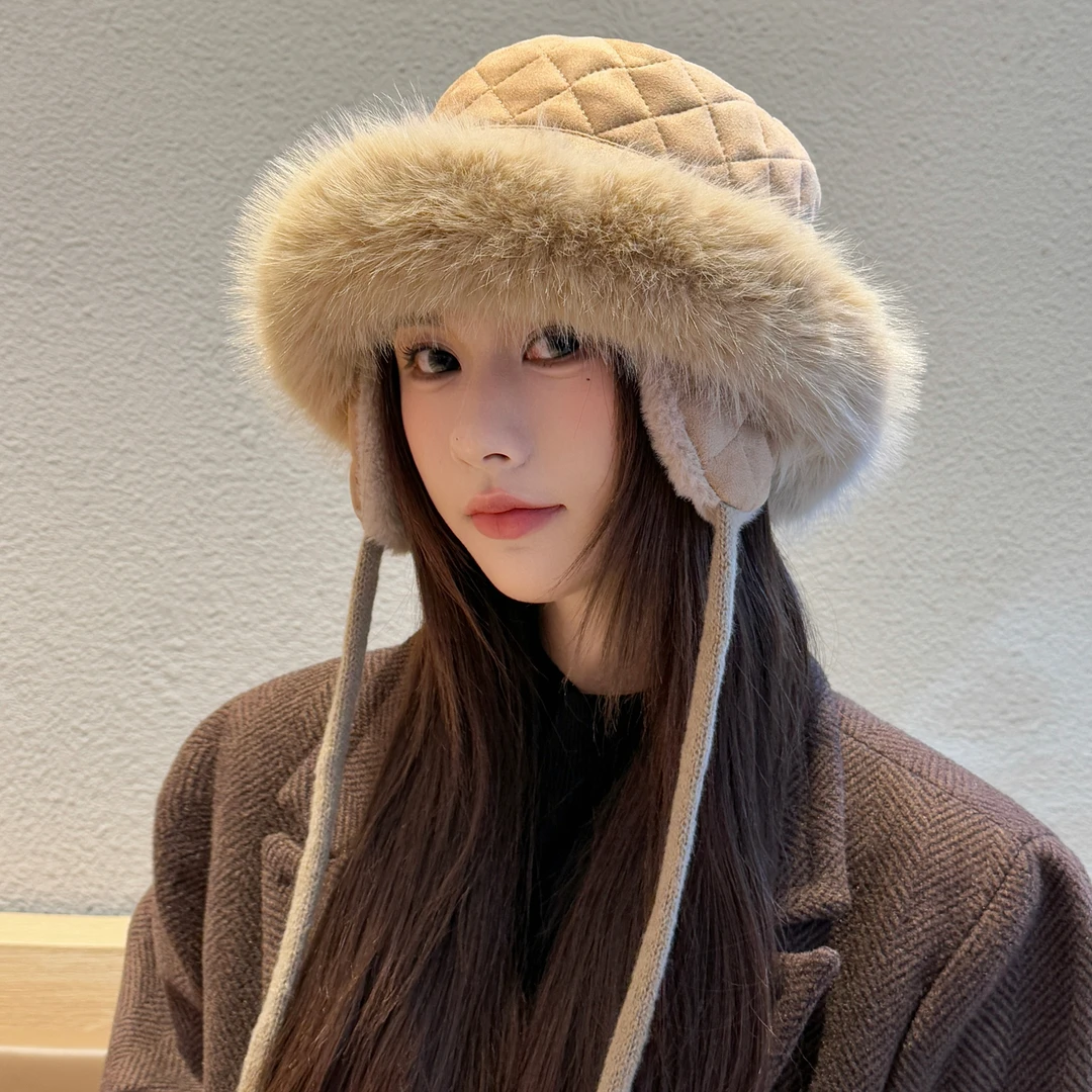 护耳帽子女秋冬季毛绒绒蒙古帽保暖棉帽骑车防风防寒雷锋帽渔夫帽