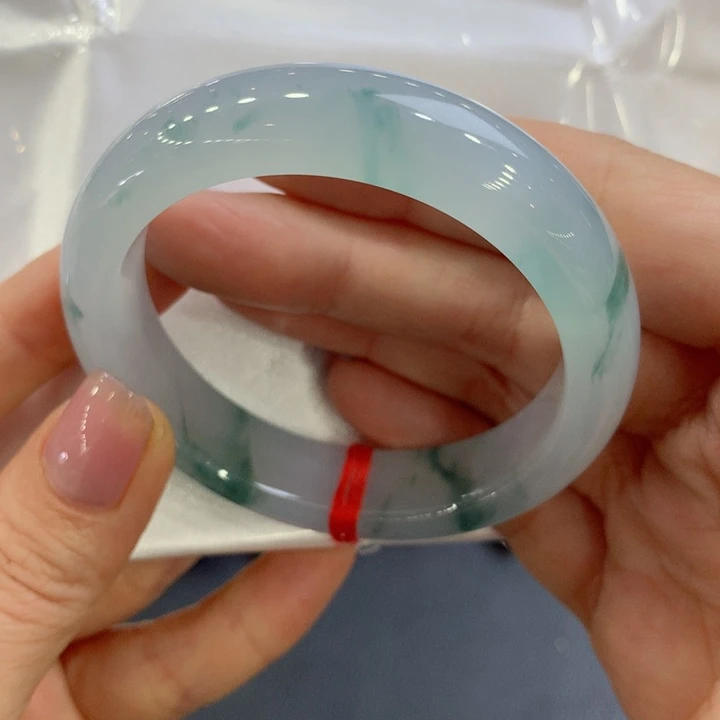 未镶嵌手镯翡翠53.4正圈