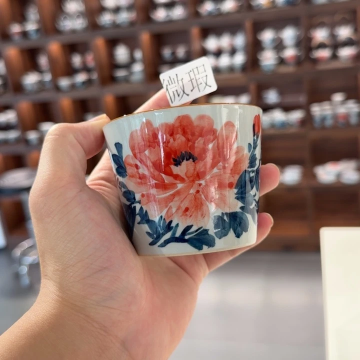 釉下手绘茶具微瑕