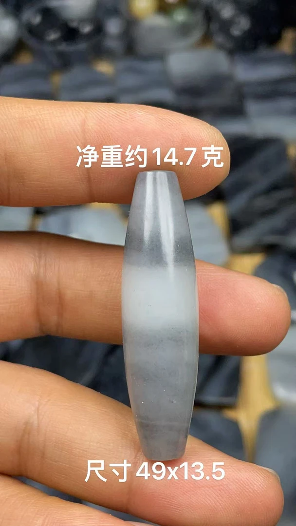 天然和田玉籽 料青花玉勒子时尚转运吊坠挂件
