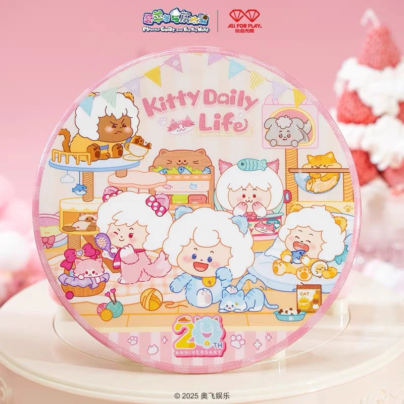 玩点无限喜羊羊与灰太狼猫咪泡面徽章吧唧正版周边潮玩桌面摆件