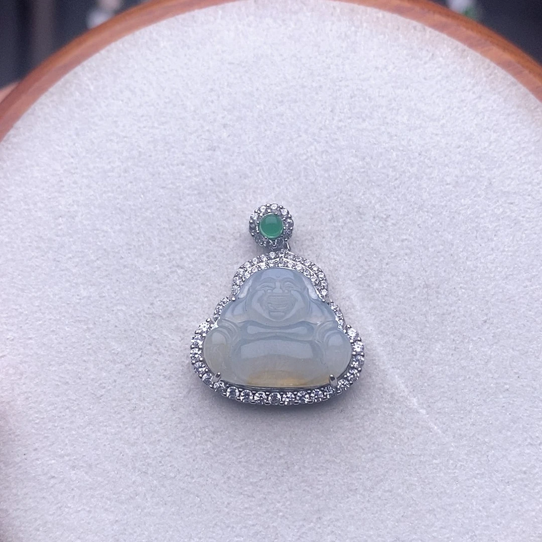 翡翠银S925镶嵌吊坠(不含链)