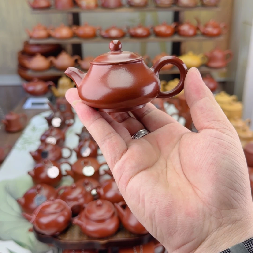 粒***种紫砂茶壶80cc大红袍明炉壶