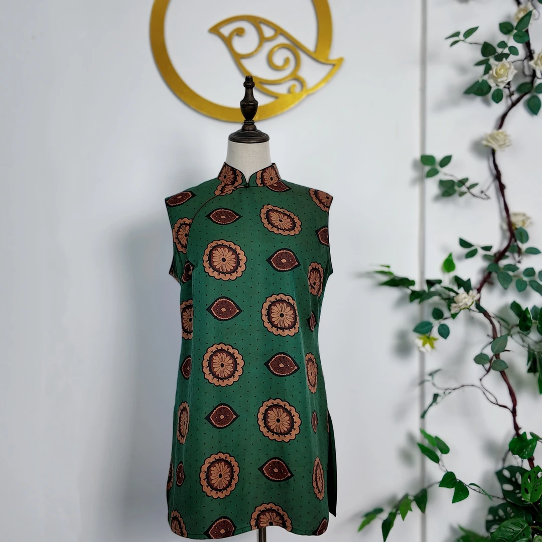 祺玉[云想]收腰裙日常无袖国风上衣订婚中国风夏季设计师款中式