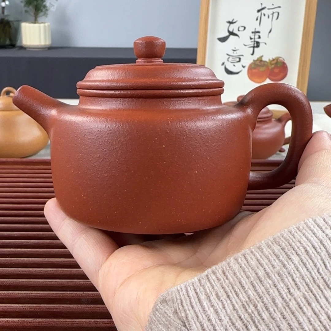 紫砂茶壶心**生微瑕德钟红降坡