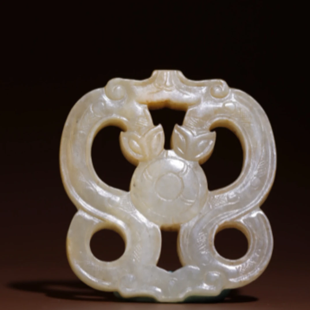 双螭龙佩 和田玉挂坠