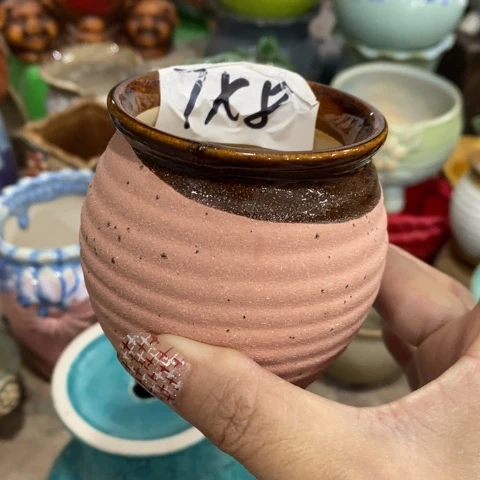 陶瓷磨砂小盆红色3131316163